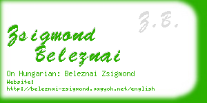 zsigmond beleznai business card